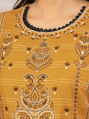 edenrobe Premium Embroidered Unstitched Crep 3Pc EWU22V10-25016