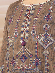edenrobe Premium Embroidered Unstitched Crep 3Pc EWU22V10-25017
