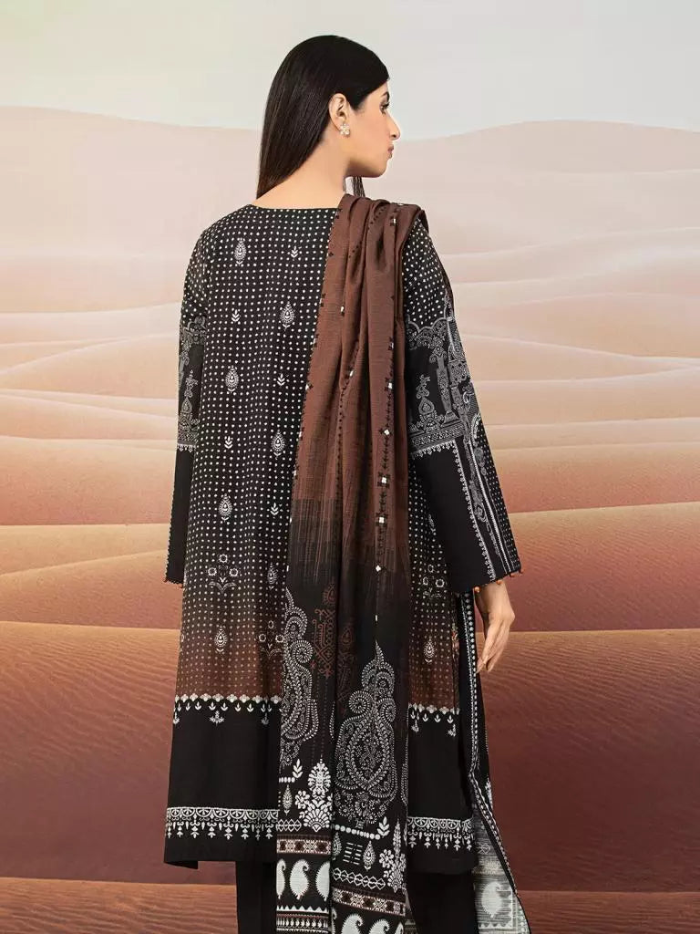edenrobe Allure Embroidered Khaddar Unstitched 3Pc Suit EWU22V11-25025