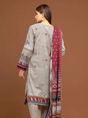 edenrobe Premium Embroidered Unstitched Khaddar 3Pc EWU22V11-25026
