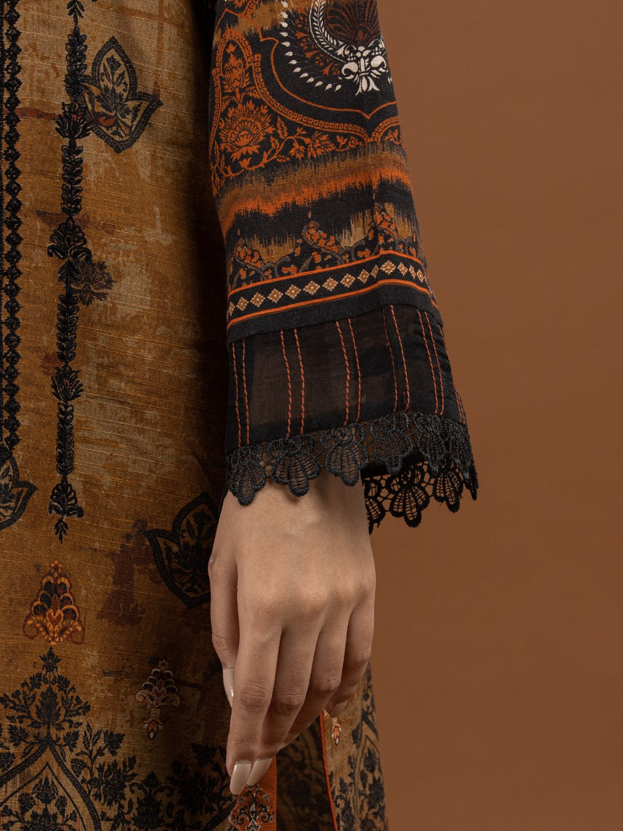 edenrobe Premium Embroidered Unstitched Khaddar 3Pc EWU22V11-25027
