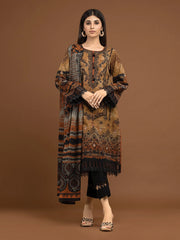 edenrobe Premium Embroidered Unstitched Khaddar 3Pc EWU22V11-25027