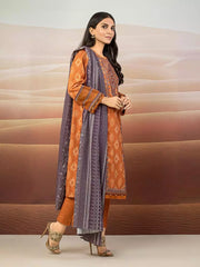 edenrobe Allure Embroidered Khaddar Unstitched 3Pc Suit EWU22V11-25029