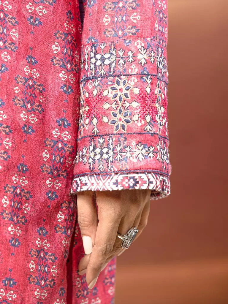 edenrobe Premium Embroidered Unstitched Khaddar 2Pc EWU22V11-25031