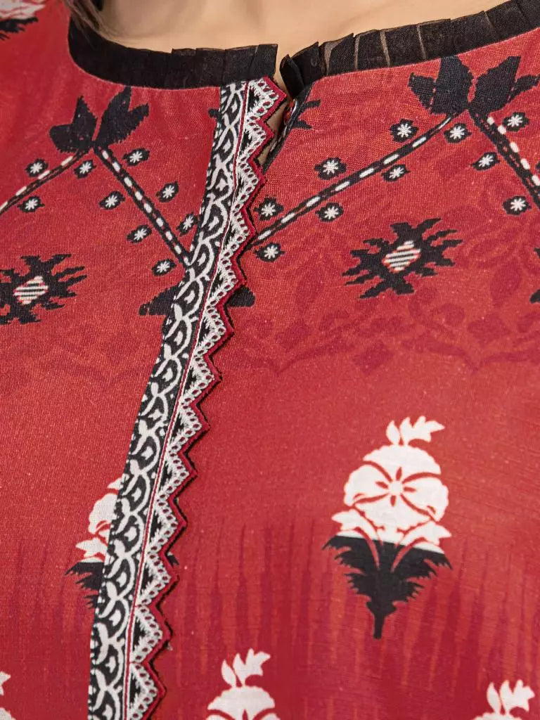 edenrobe Allure Embroidered Khaddar Unstitched 2Pc Suit EWU22V11-25032