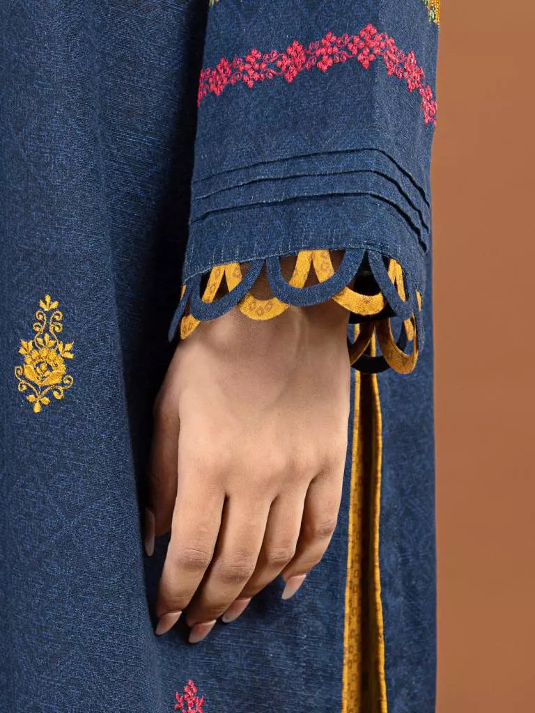 edenrobe Premium Embroidered Unstitched Khaddar 2Pc EWU22V11-25037