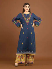edenrobe Premium Embroidered Unstitched Khaddar 2Pc EWU22V11-25037