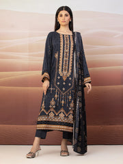 edenrobe Premium Embroidered Unstitched Khaddar 3Pc EWU22V11-25110