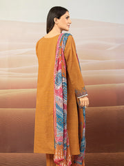 edenrobe Premium Embroidered Unstitched Khaddar 3Pc EWU22V12-25005