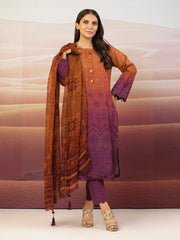 edenrobe Premium Embroidered Unstitched Khaddar 3Pc EWU22V12-25012