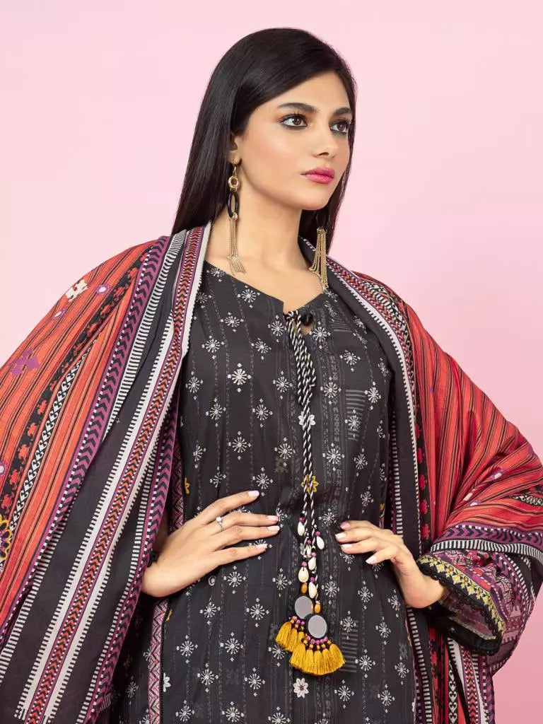 edenrobe Allure Viscose Unstitched Printed 3Pc Suit EWU22V13-24003