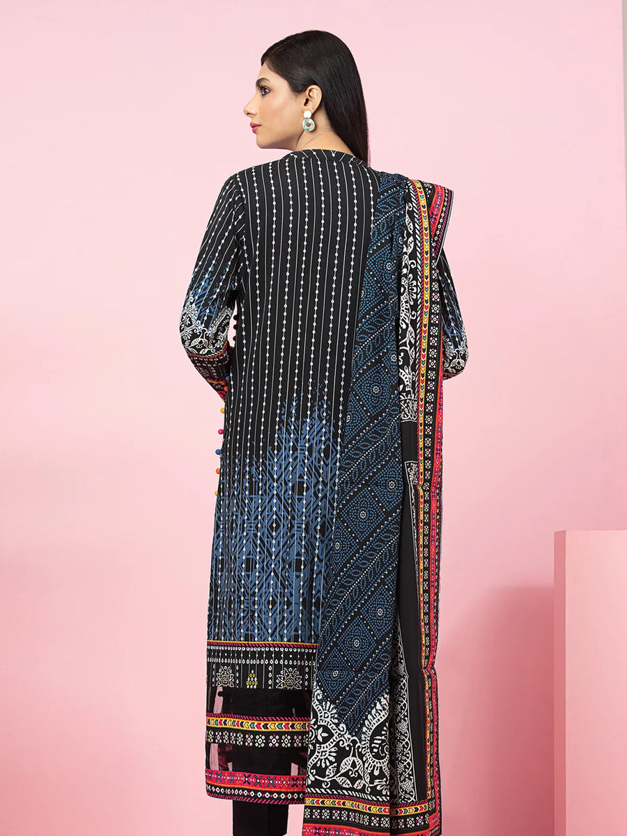 edenrobe Allure Viscose Unstitched Printed 3Pc Suit EWU22V13-24017
