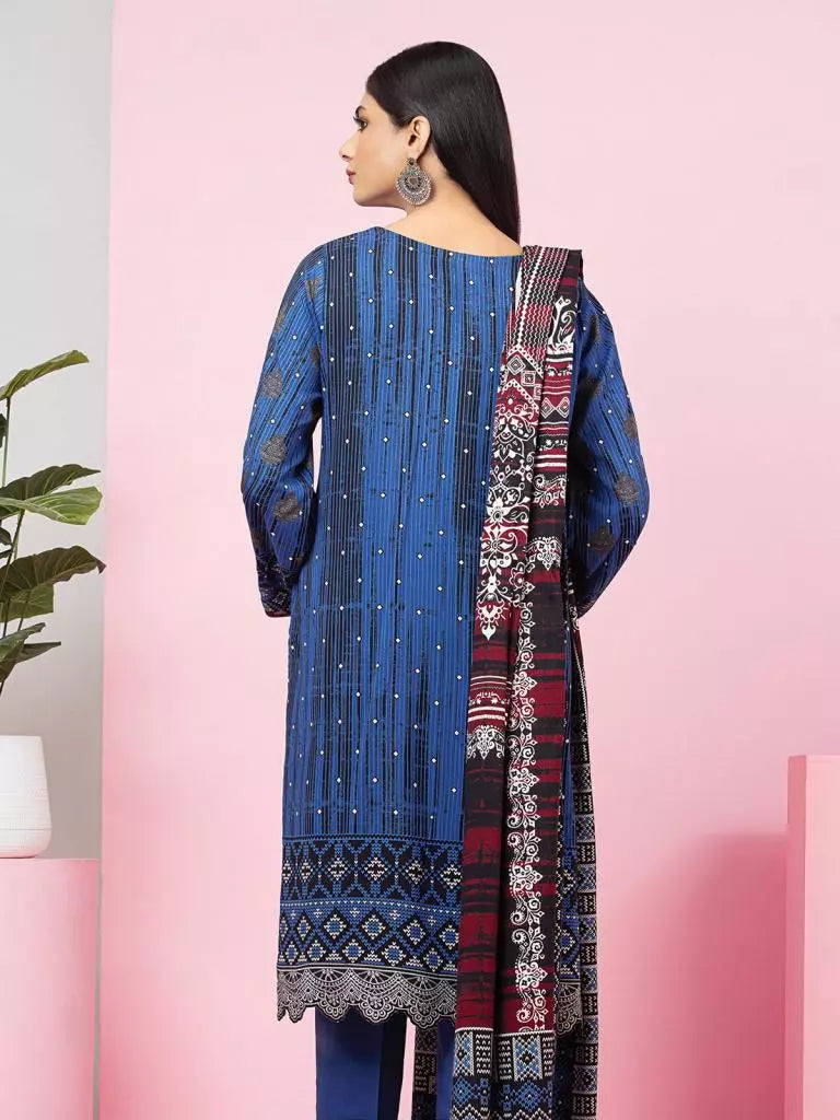 edenrobe Allure Viscose Unstitched Printed 3Pc Suit EWU22V13-24020