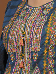 edenrobe Premium Embroidered Unstitched Viscose 3Pc EWU22V13-24032