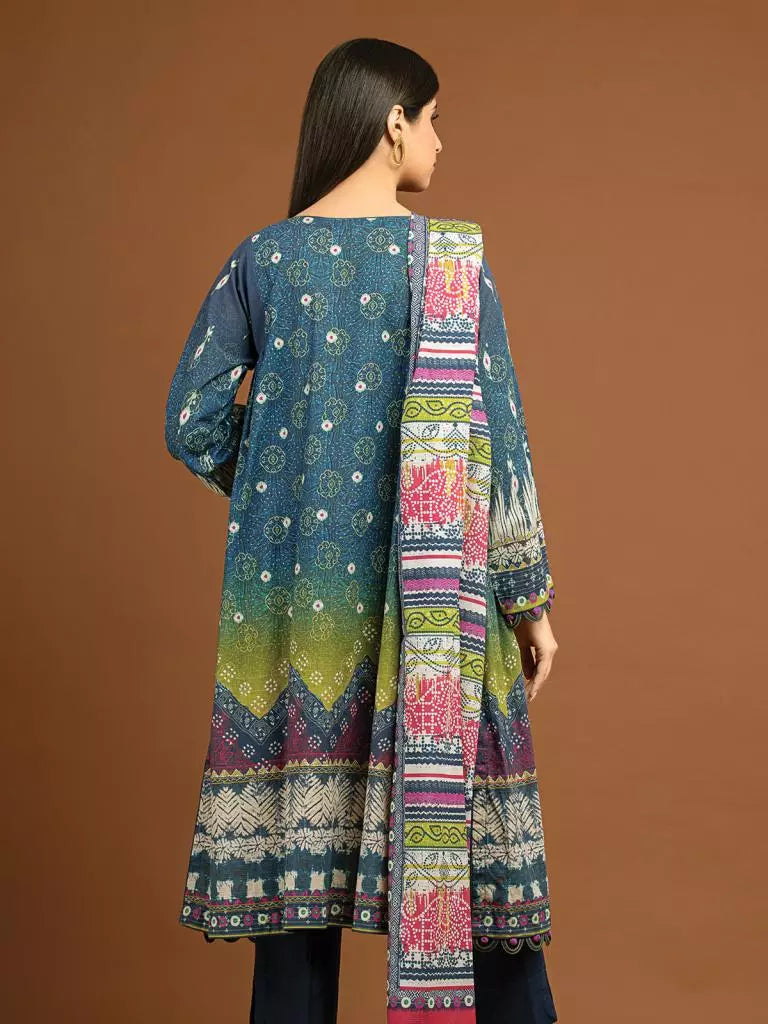 edenrobe Premium Embroidered Unstitched Viscose 3Pc EWU22V13-24033