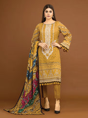 edenrobe Premium Embroidered Unstitched Viscose 3Pc EWU22V13-24034