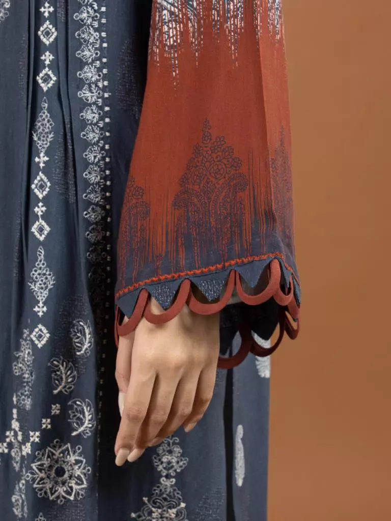 edenrobe Allure Embroidered Viscose Unstitched 3Pc Suit EWU22V13-24040