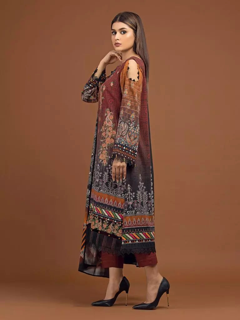 edenrobe Premium Embroidered Unstitched Viscose 3Pc EWU22V13-24041