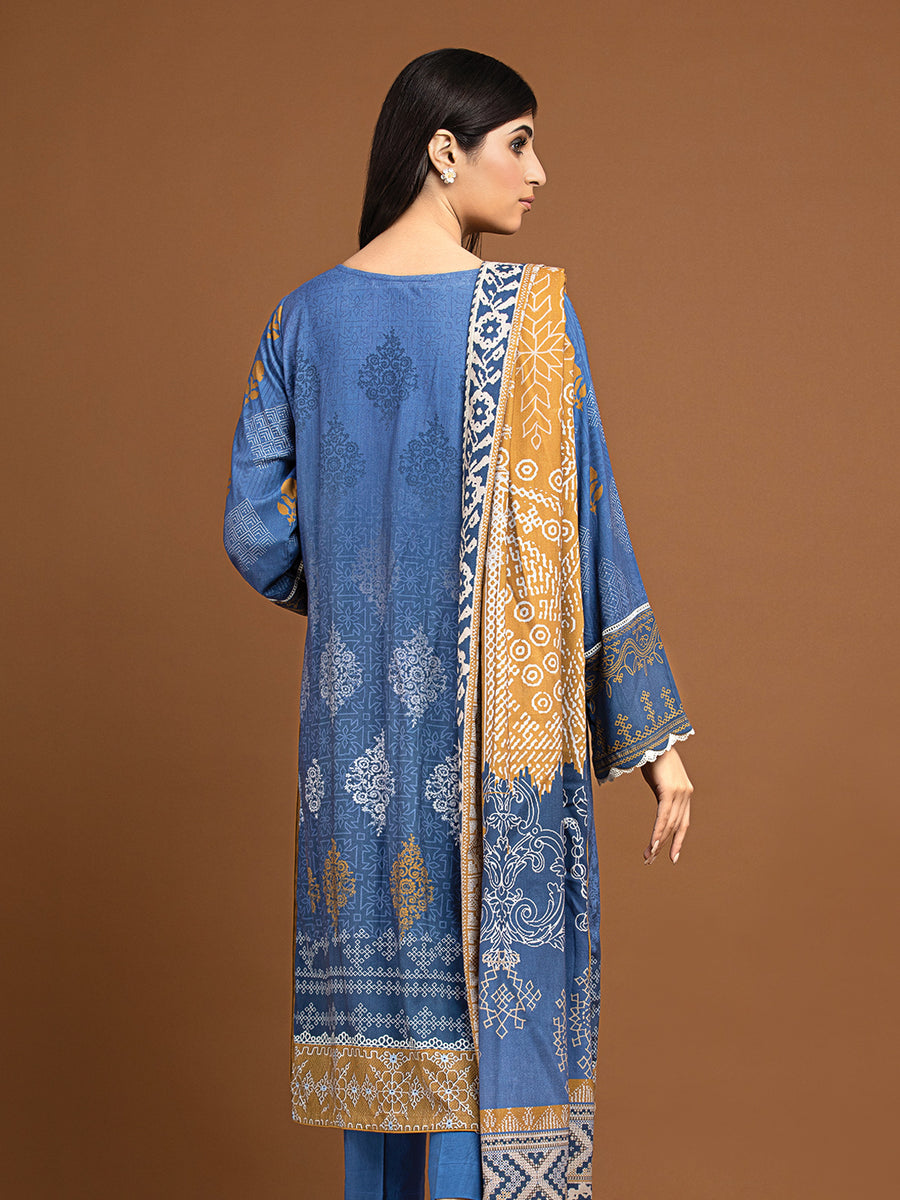 edenrobe Premium Embroidered Unstitched Viscose 3Pc EWU22V13-24042