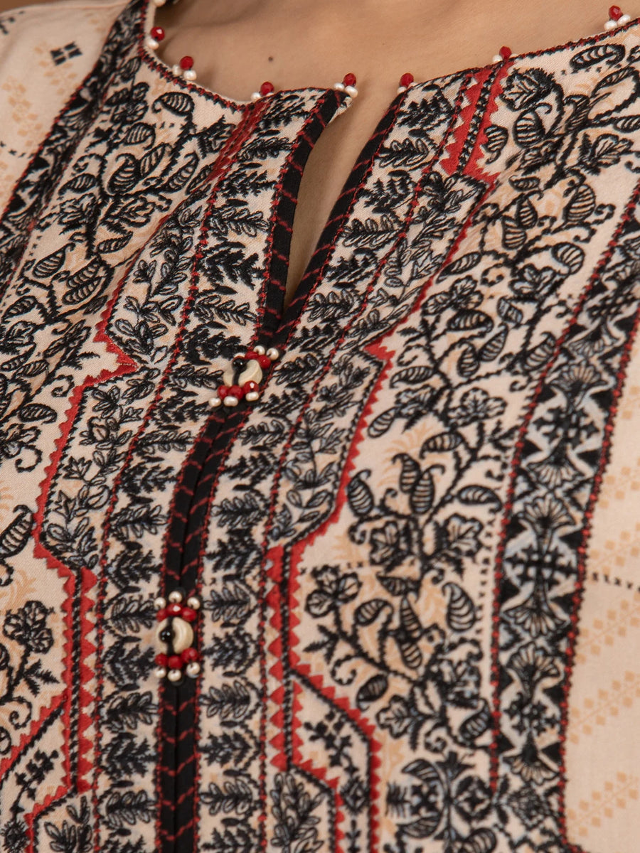 edenrobe Premium Embroidered Unstitched Viscose 3Pc EWU22V13-24045
