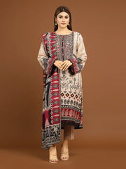 edenrobe Premium Embroidered Unstitched Viscose 3Pc EWU22V13-24045
