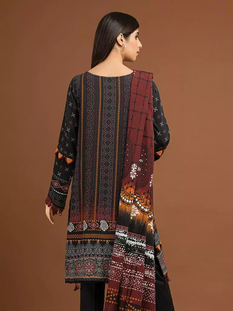edenrobe Premium Embroidered Unstitched Viscose 3Pc EWU22V13-24048