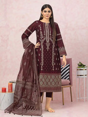 edenrobe Premium Festive Unstitched Net 3Pc Suit EWU22V15-25084