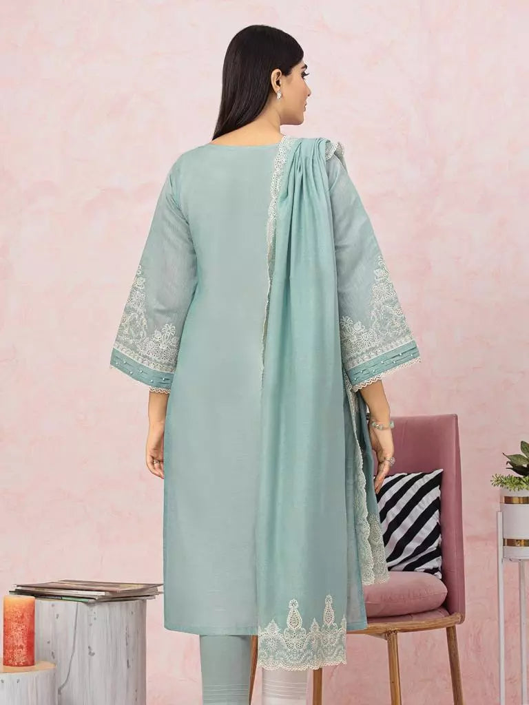 edenrobe Premium Festive Unstitched Chanderi 3Piece Suit EWU22V6-25102