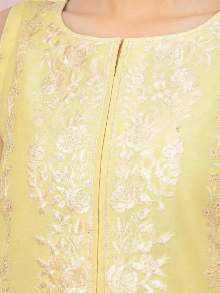 edenrobe Premium Festive Unstitched Chanderi 3Piece Suit EWU22V6-25104