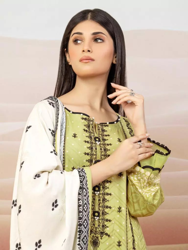 edenrobe Allure Embroidered Cotail Unstitched 3Pc Suit EWU22V8-25000