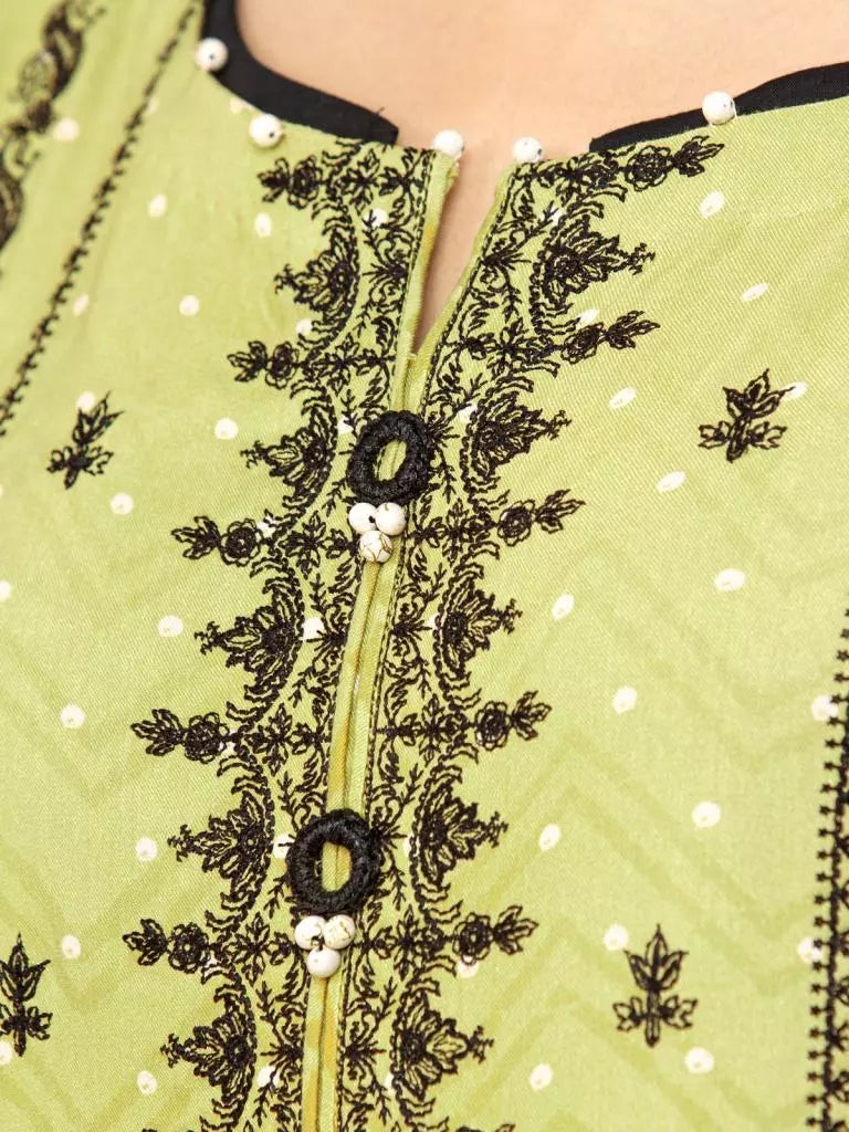 edenrobe Allure Embroidered Cotail Unstitched 3Pc Suit EWU22V8-25000