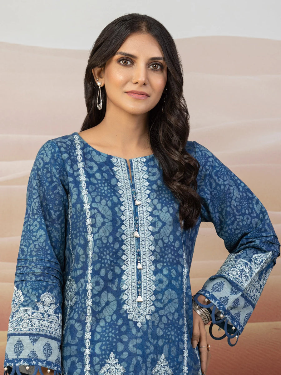 edenrobe Premium Embroidered Unstitched Cotton Satin 1Pc EWU22V9-25040