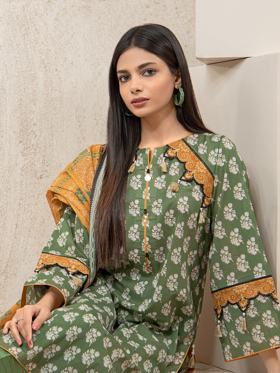 edenrobe Allure Lawn Unstitched Printed 3Pc Suit EWU23A1-26000