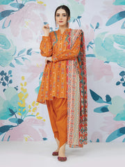 edenrobe Allure Lawn Unstitched Printed 3Pc Suit EWU23A1-26001