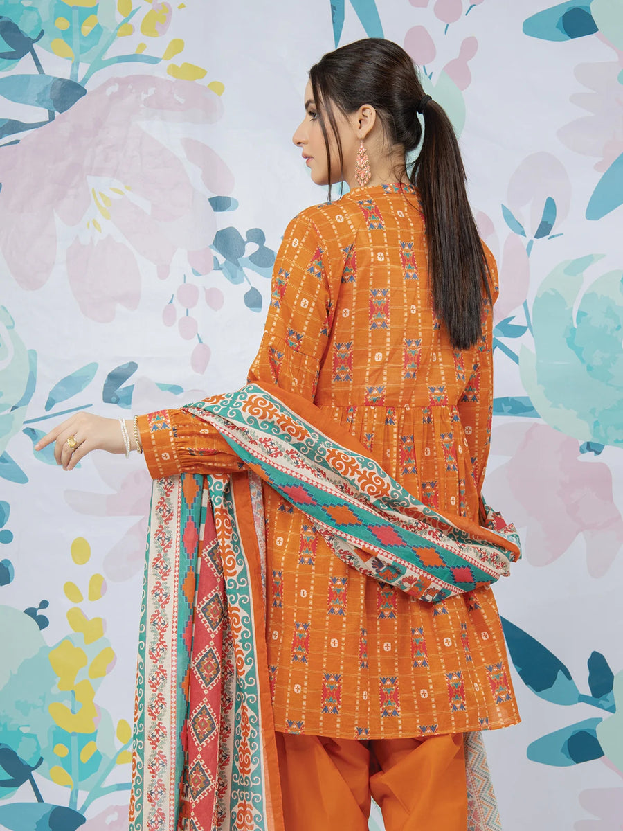 edenrobe Allure Lawn Unstitched Printed 3Pc Suit EWU23A1-26001