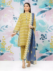 edenrobe Allure Lawn Unstitched Printed 3Pc Suit EWU23A1-26005