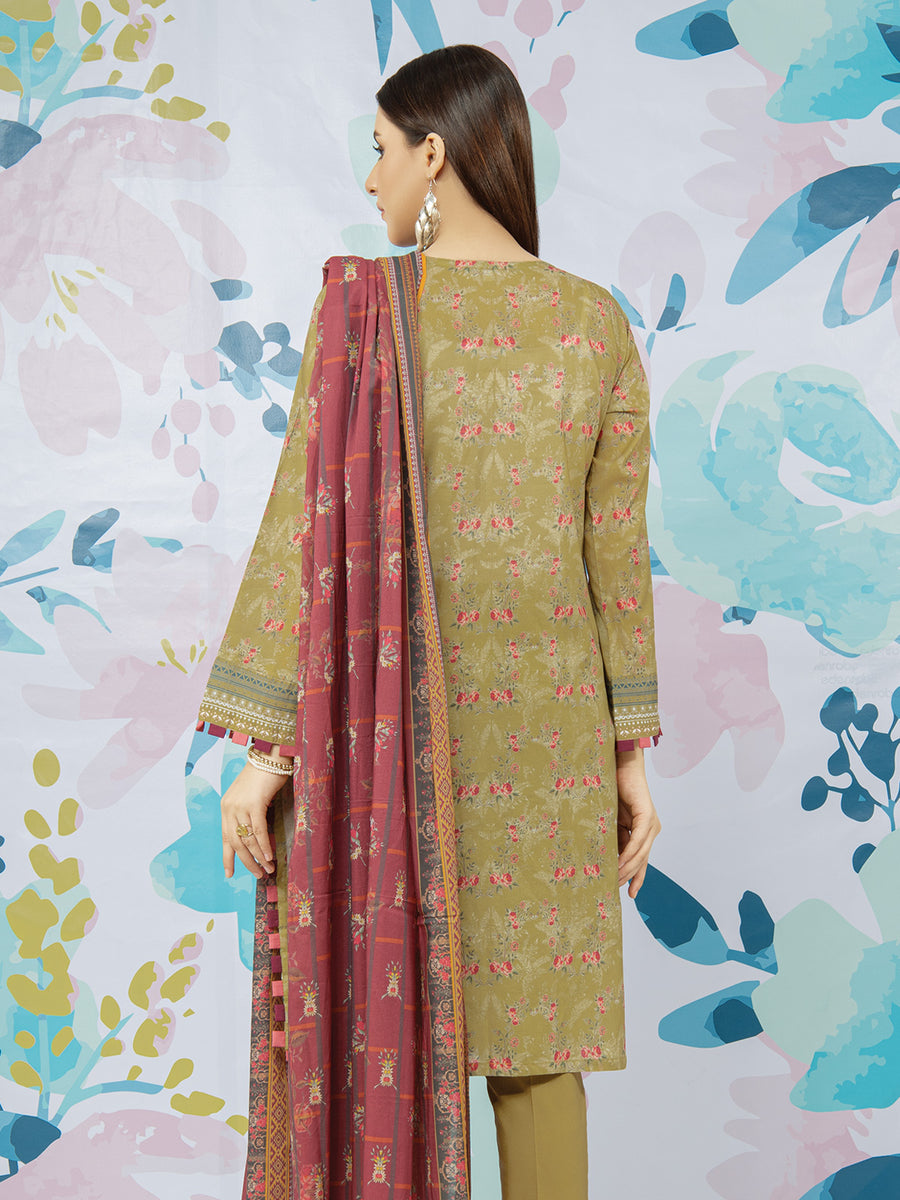 edenrobe Allure Lawn Unstitched Printed 3Pc Suit EWU23A1-26007