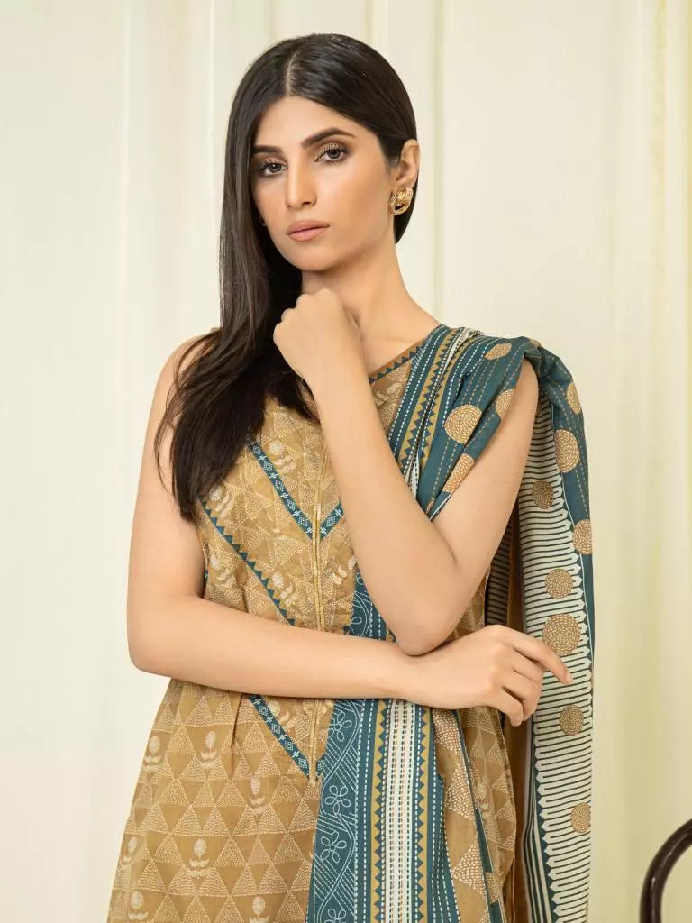 edenrobe Allure Lawn Unstitched Printed 3Pc Suit EWU23A1-26008