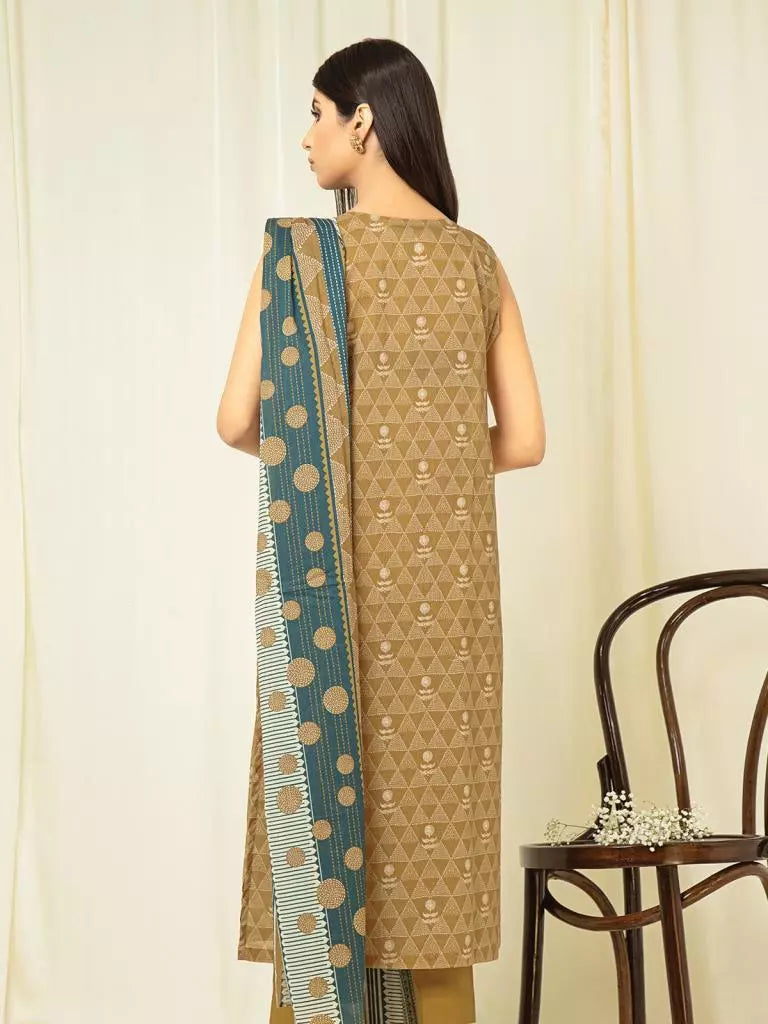 edenrobe Allure Lawn Unstitched Printed 3Pc Suit EWU23A1-26008