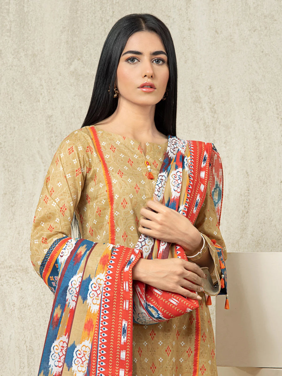 edenrobe Allure Lawn Unstitched Printed 3Pc Suit EWU23A1-26012
