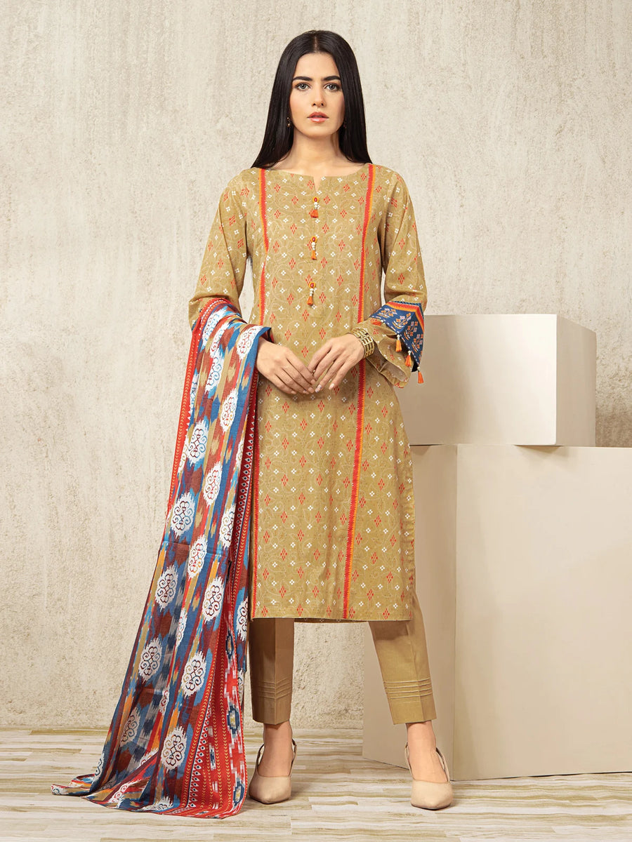 edenrobe Allure Lawn Unstitched Printed 3Pc Suit EWU23A1-26012