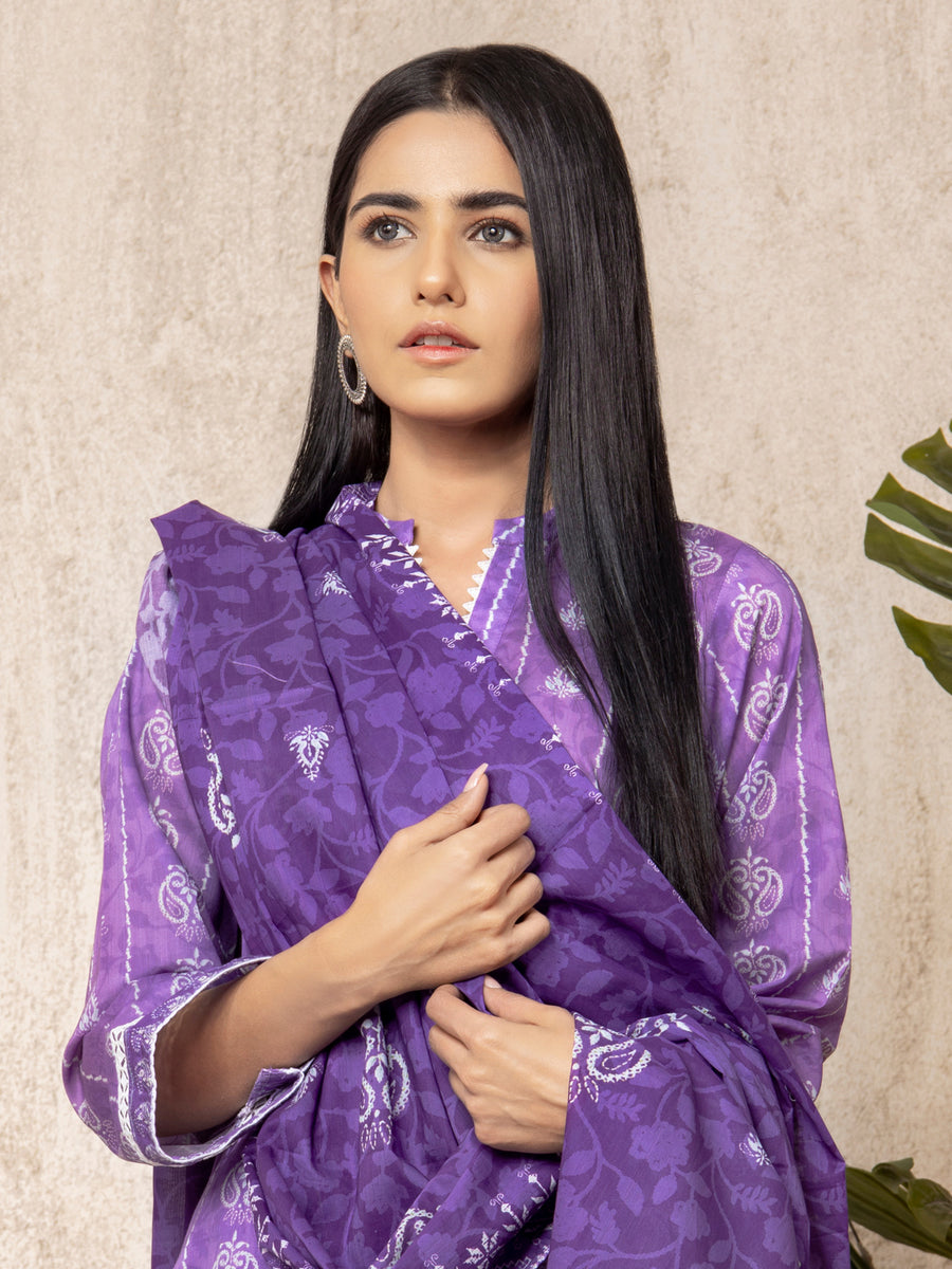 edenrobe Allure Lawn Unstitched Printed 3Pc Suit EWU23A1-26015