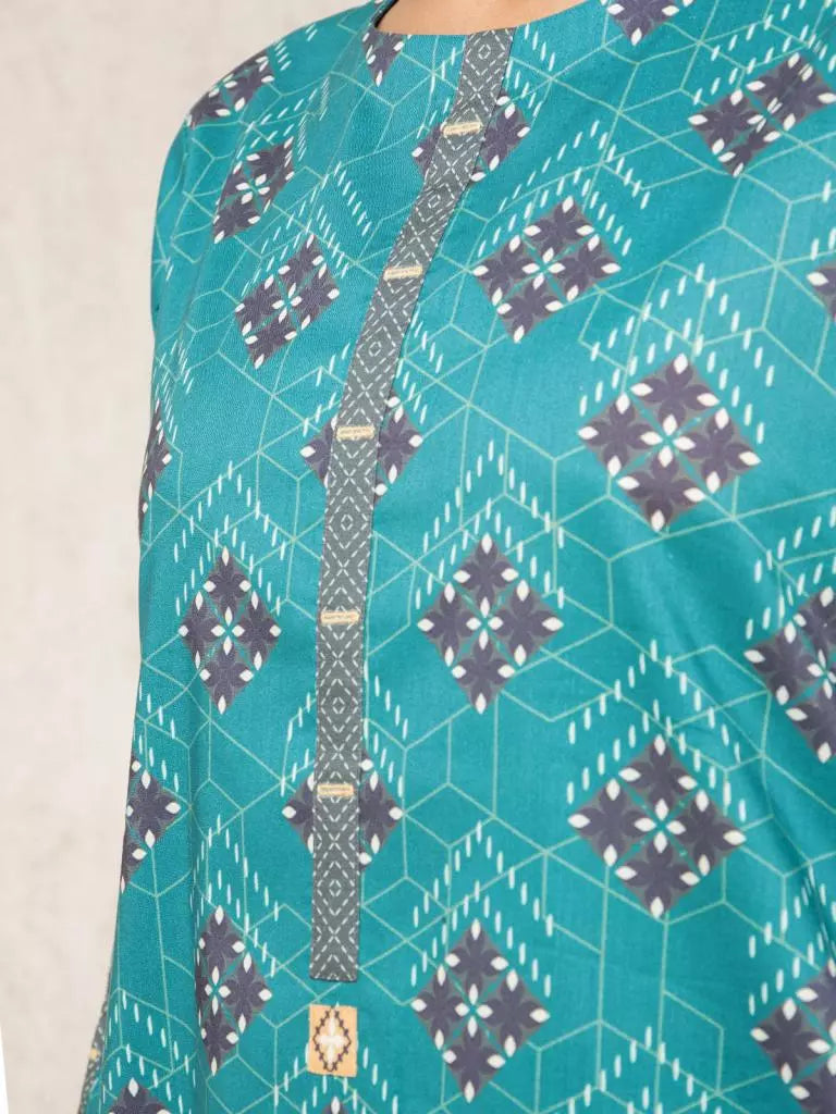 edenrobe Allure Lawn Unstitched Printed 3Pc Suit EWU23A1-26020