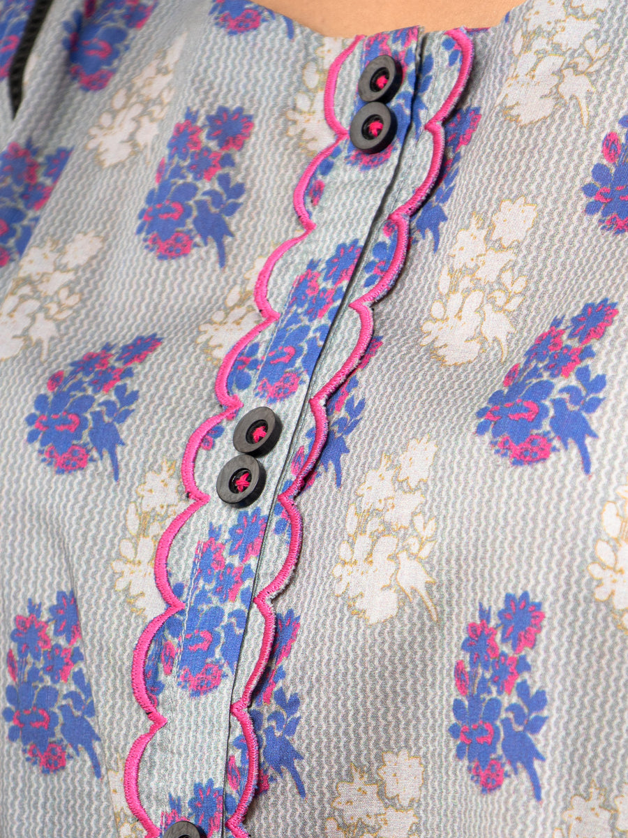 edenrobe Allure Lawn Unstitched Printed 3Pc Suit EWU23A1-26025