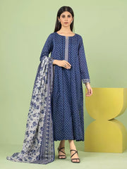 edenrobe Allure Lawn Unstitched Printed 3Pc Suit EWU23A1-26030