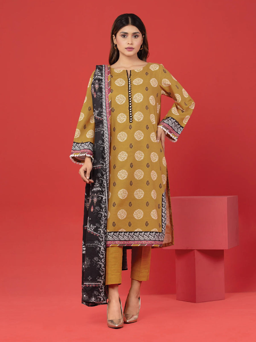 edenrobe Allure Lawn Unstitched Printed 3Pc Suit EWU23A1-26036