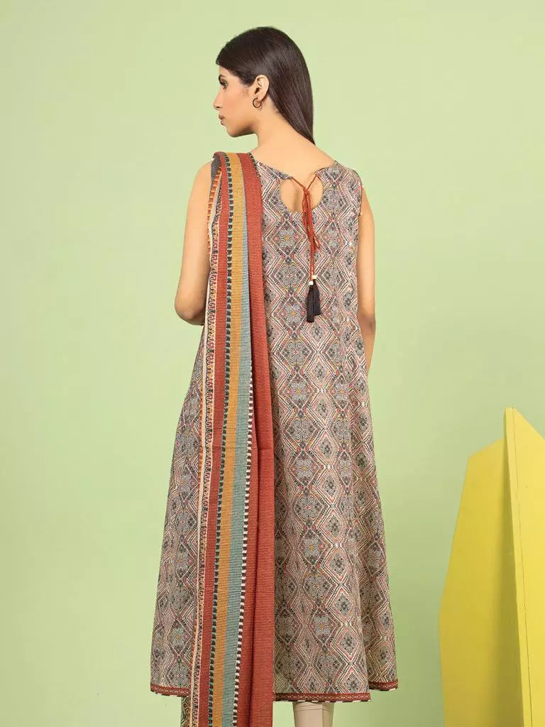 edenrobe Allure Lawn Unstitched Printed 3Pc Suit EWU23A1-26040