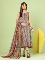 edenrobe Allure Lawn Unstitched Printed 3Pc Suit EWU23A1-26040