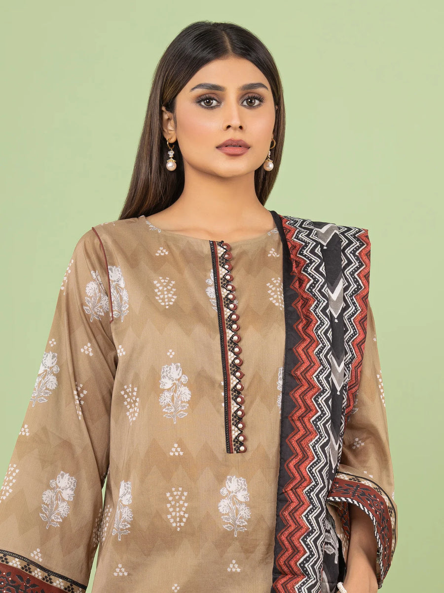 edenrobe Allure Lawn Unstitched Printed 3Pc Suit EWU23A1-26044