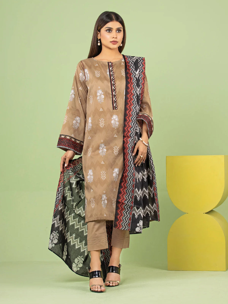 edenrobe Allure Lawn Unstitched Printed 3Pc Suit EWU23A1-26044